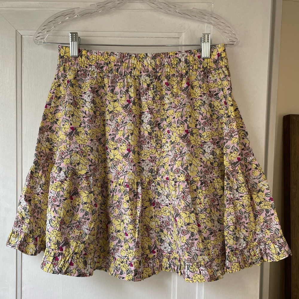 Vero Moda Floral Skirt | Yellow Mini Skirt Size Small